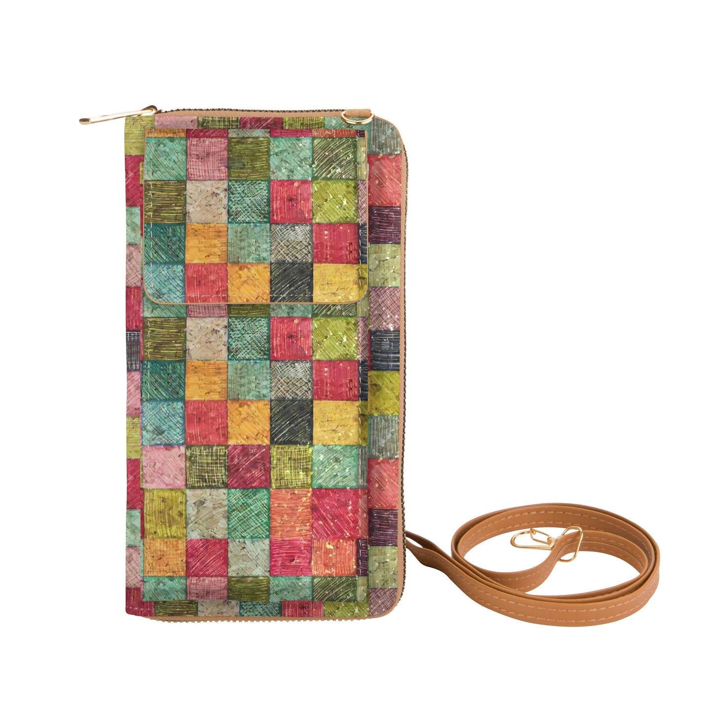Cellphone Pocket Cork Wallet Crossbody Bag