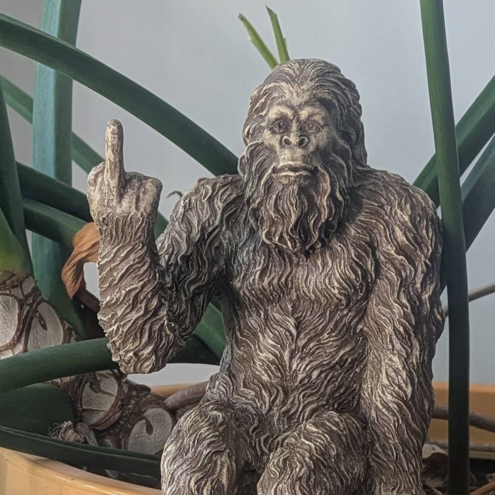 Bigfoot 'The Rude' Sasquatch Statue 10 inch H Shelf Sitter