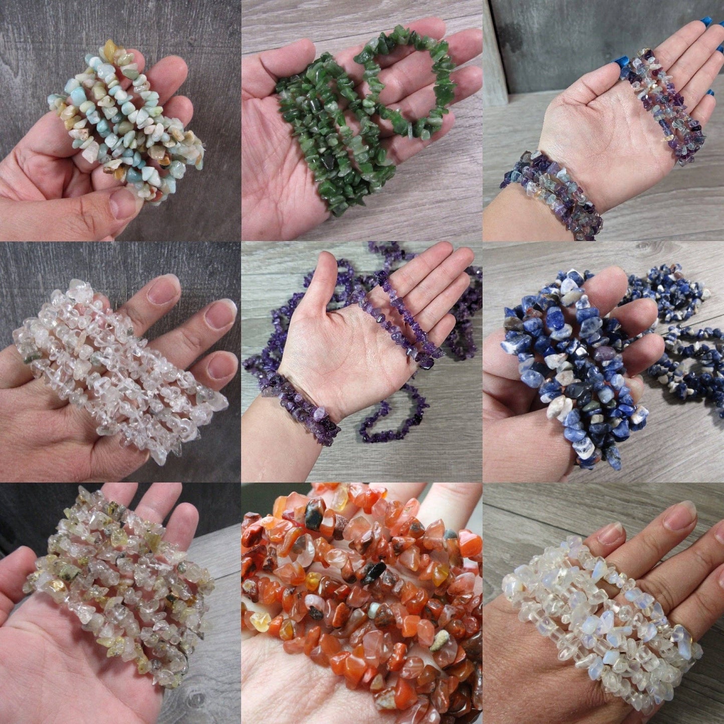 Gemstone Chip Bracelets