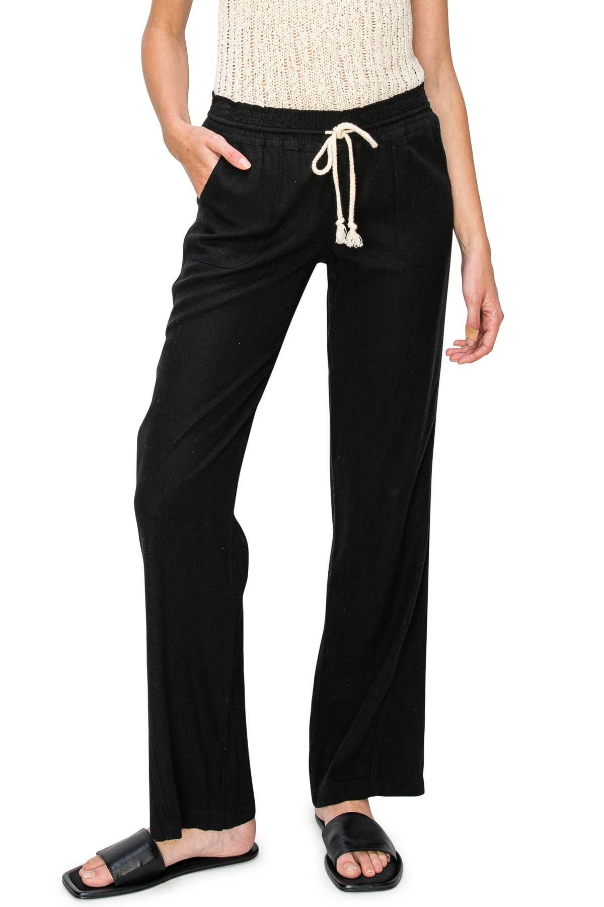 CALI1850 LINEN WIDE-LEG DRAWSTRING PANT (07024JLN000)