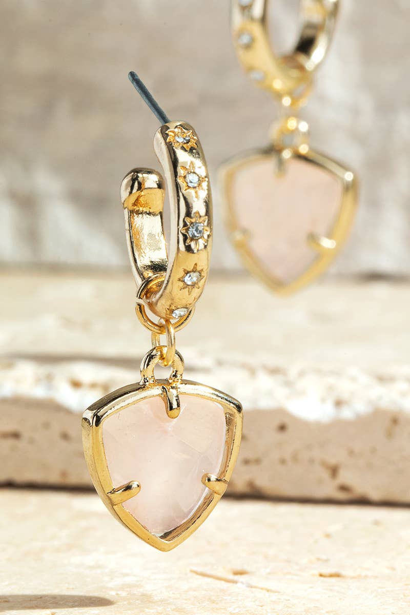 Natural Stone Triangle Earrings