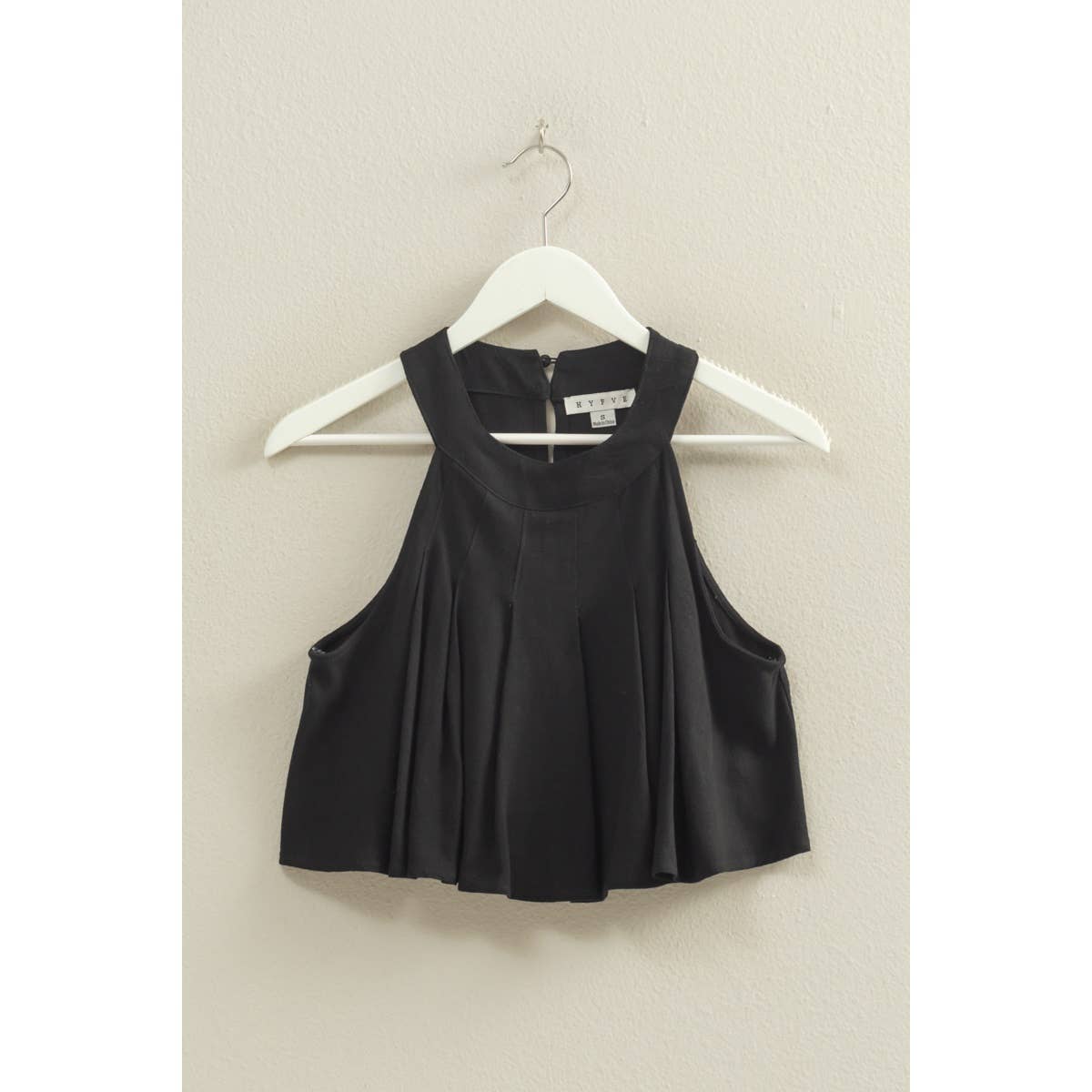 Halter Pleated Ruffle Crop Top