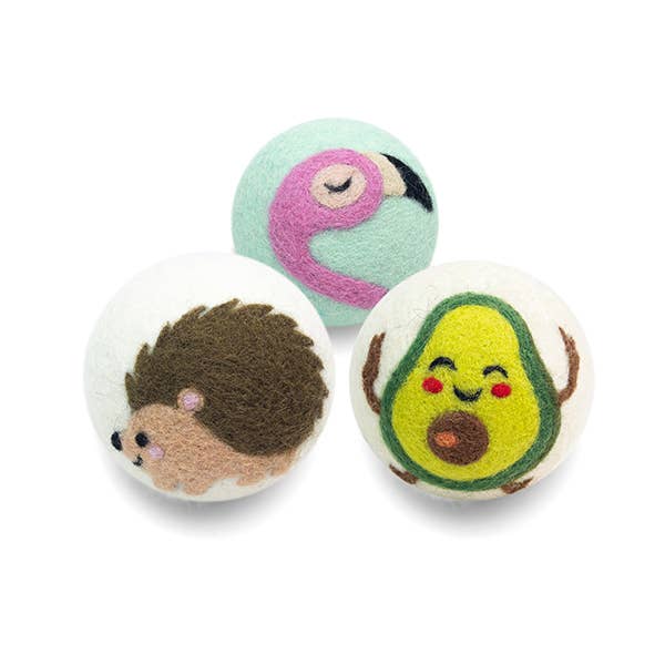 Avocado • Cactus • Flamingo • Hedgehog Eco Wool Dryer Balls