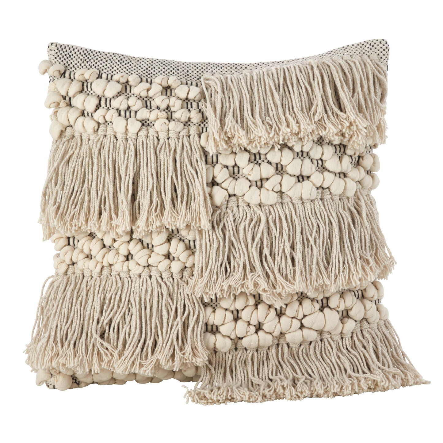 Moroccan Wedding Blanket Design Fringe Cotton Throw Pillow