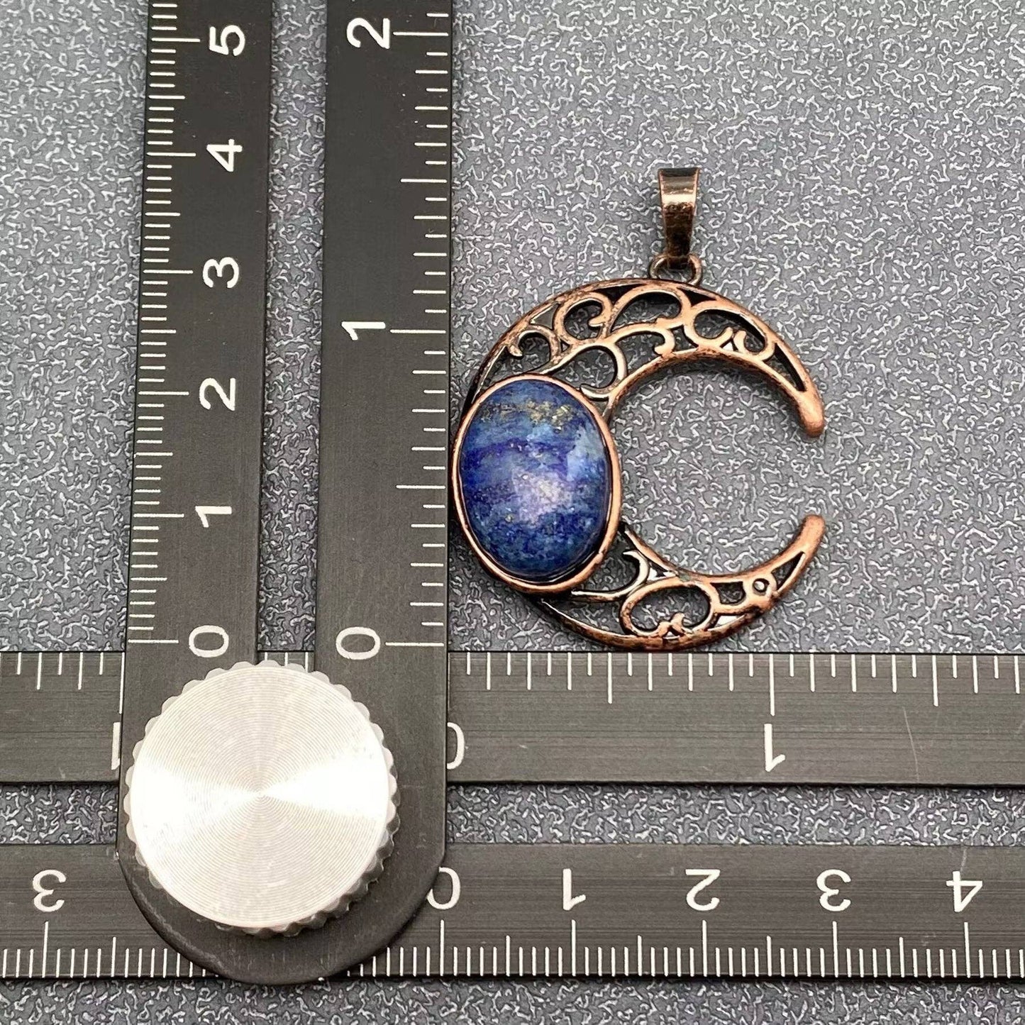 Natural Stone Hollow Moon Charm (Single Pendant) - CS/MS