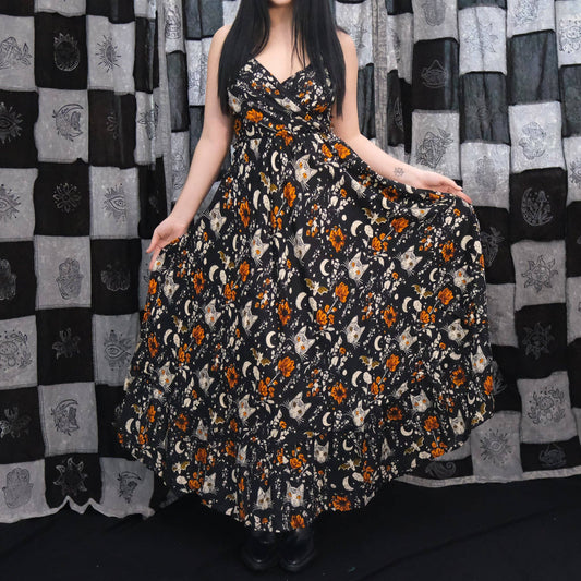 Witchcore Floral Maxi Dress