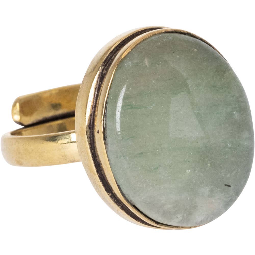ADJUSTABLE GOLD TONE GEMSTONE RINGS