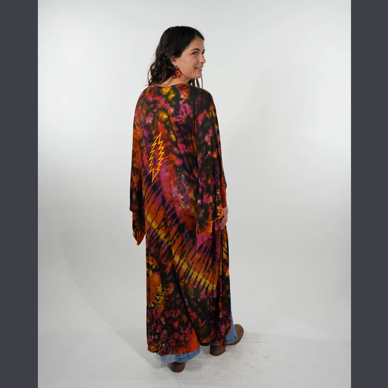 Boho Hippie Viscose Tie Dye Grateful Dead Duster