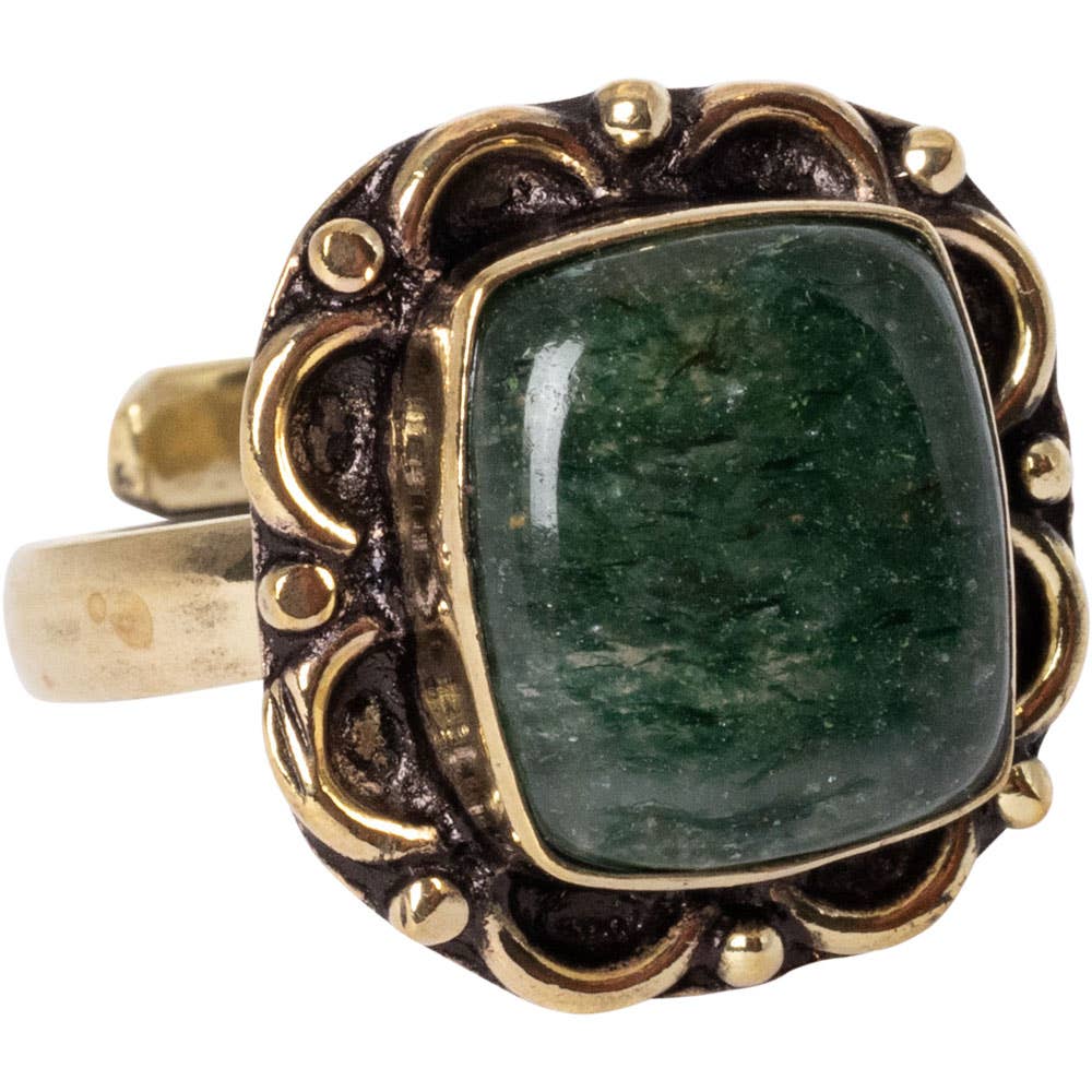 ADJUSTABLE GOLD TONE GEMSTONE RINGS