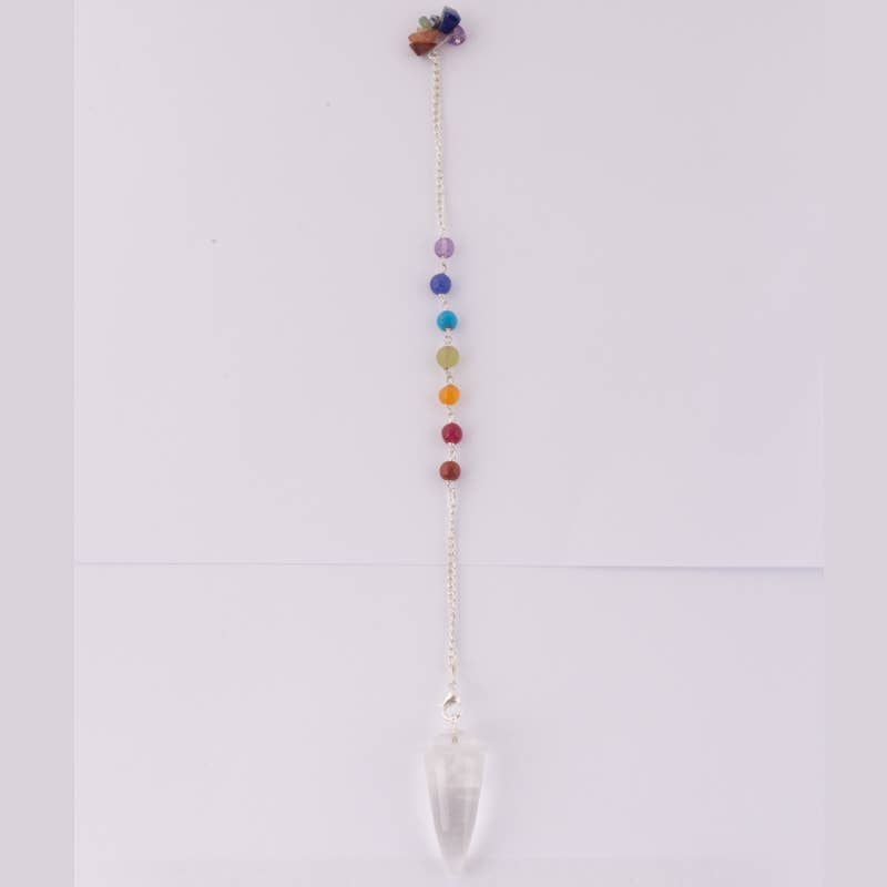 Clear Quartz Pendulum With Chakra