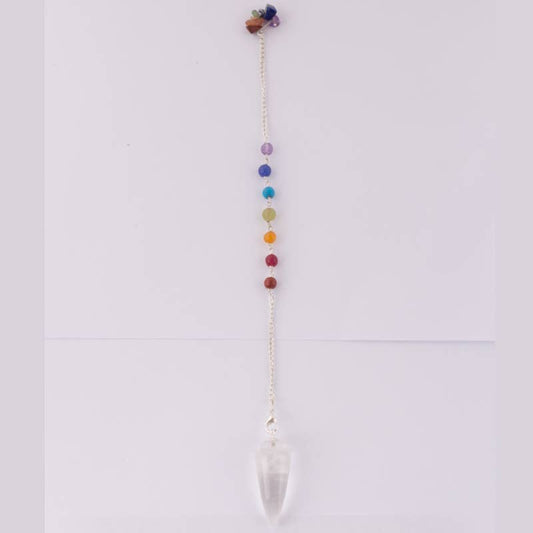Clear Quartz Pendulum With Chakra