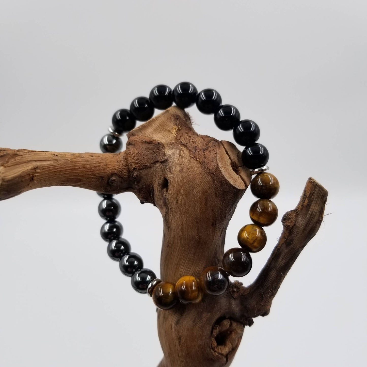 Natural Tiger Eye Stone Obsidian Black Magnet Bracelet