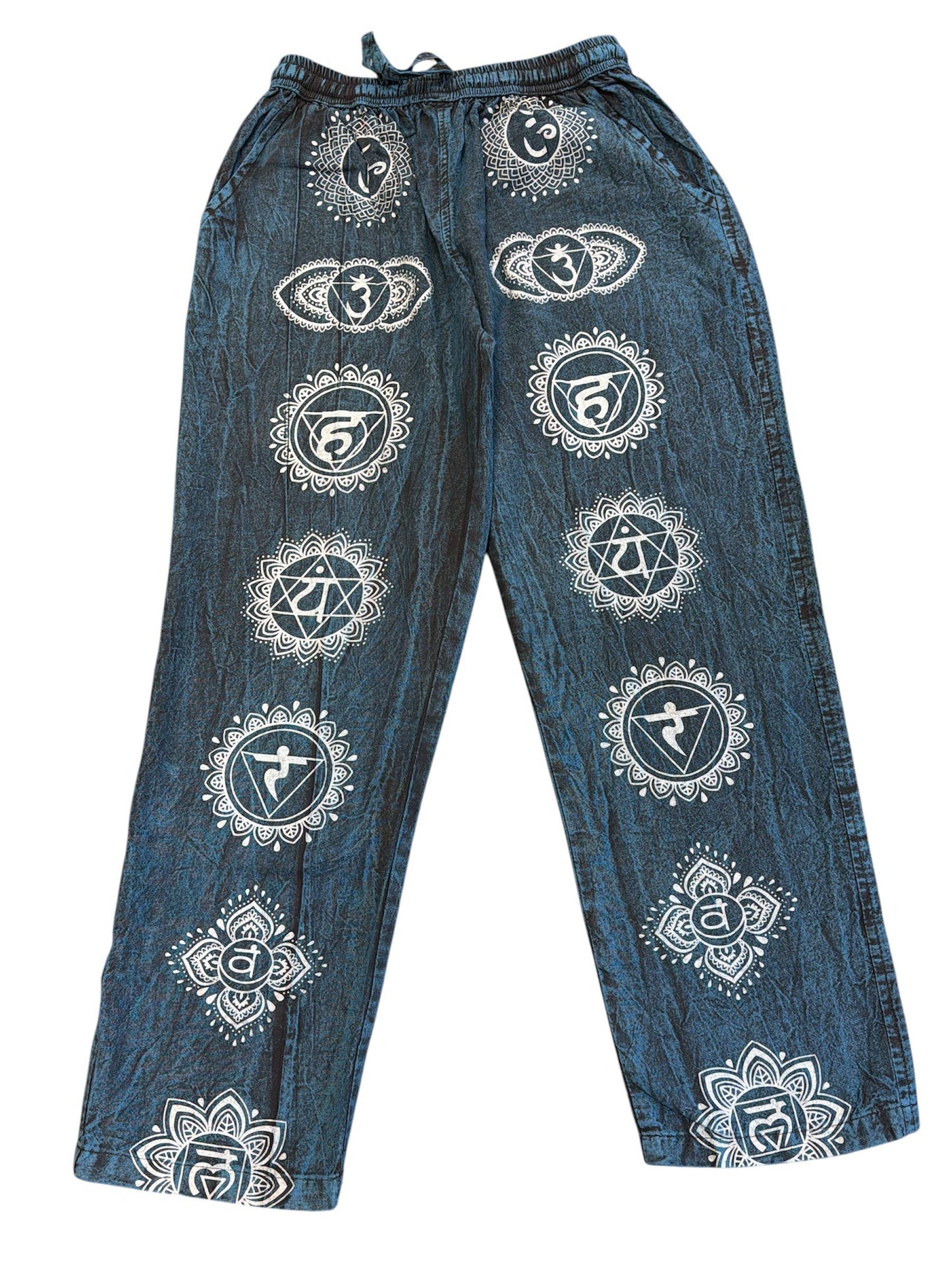 Cotton Sky Blue Seven Chakra Yoga Pant  NC62