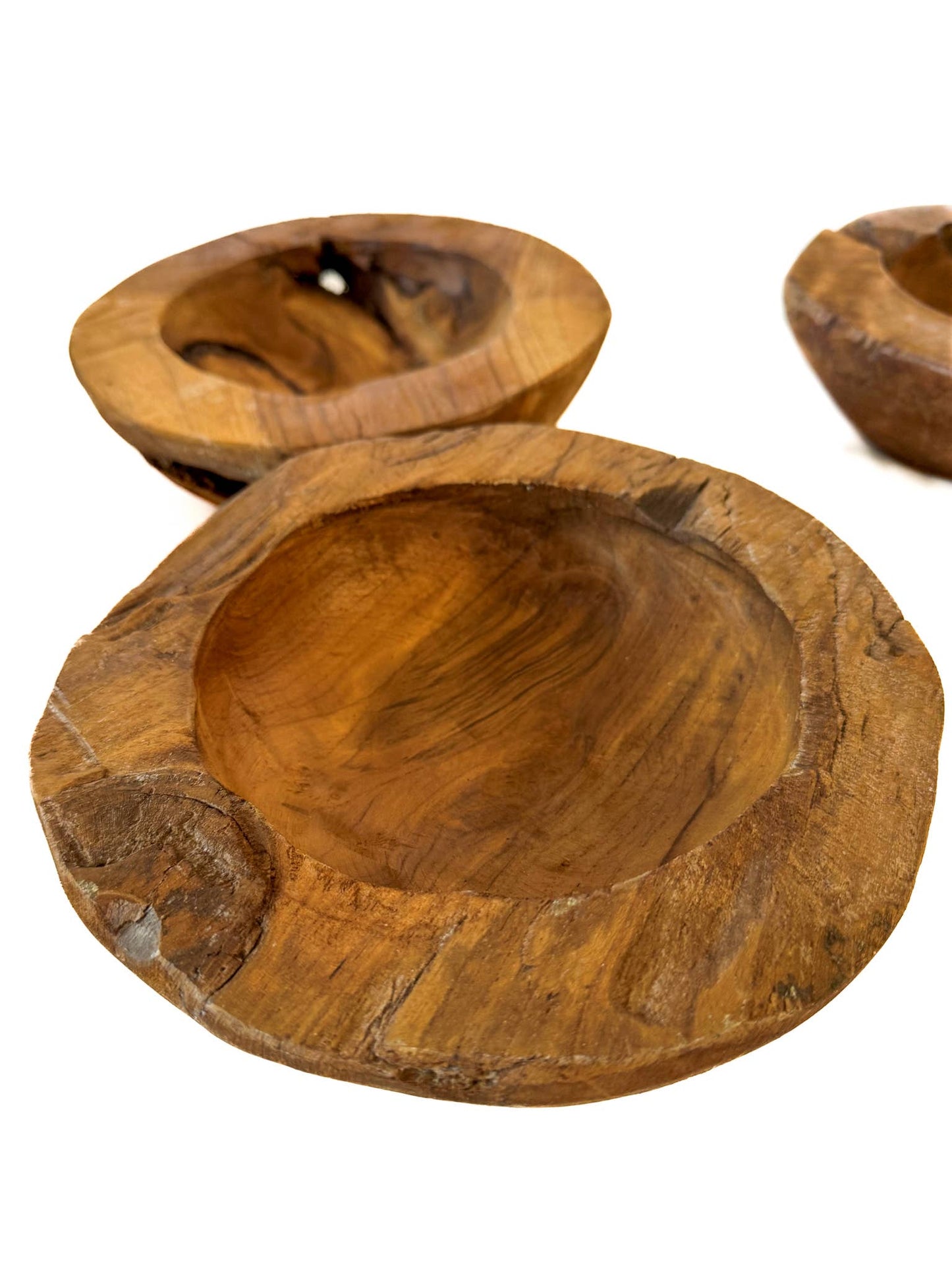 8" Hand-Carved Teak Wood Bowl