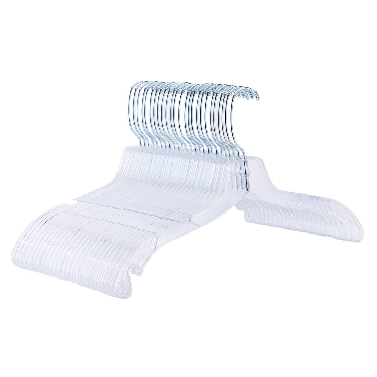 17" Economy Clear Plastic Dress Hangers - Case of 100