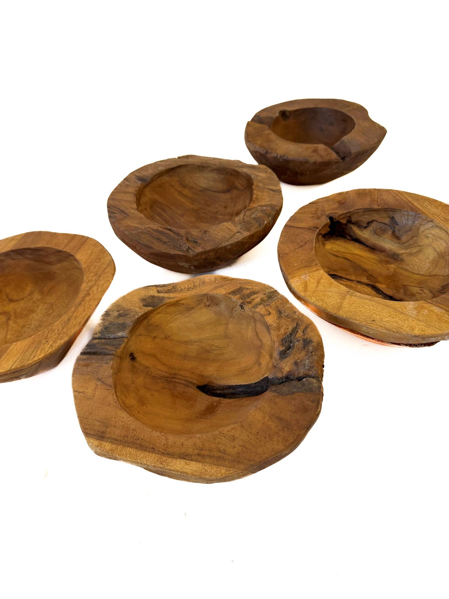 8" Hand-Carved Teak Wood Bowl