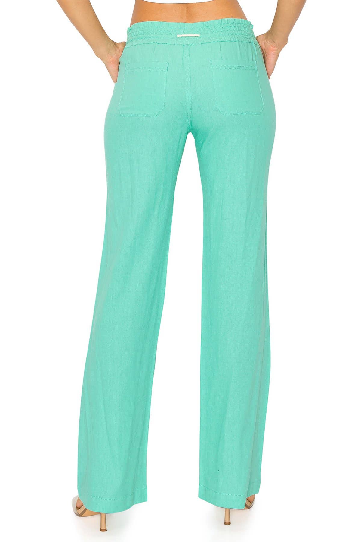 CALI1850 LINEN WIDE-LEG DRAWSTRING PANT (07024JLN000)