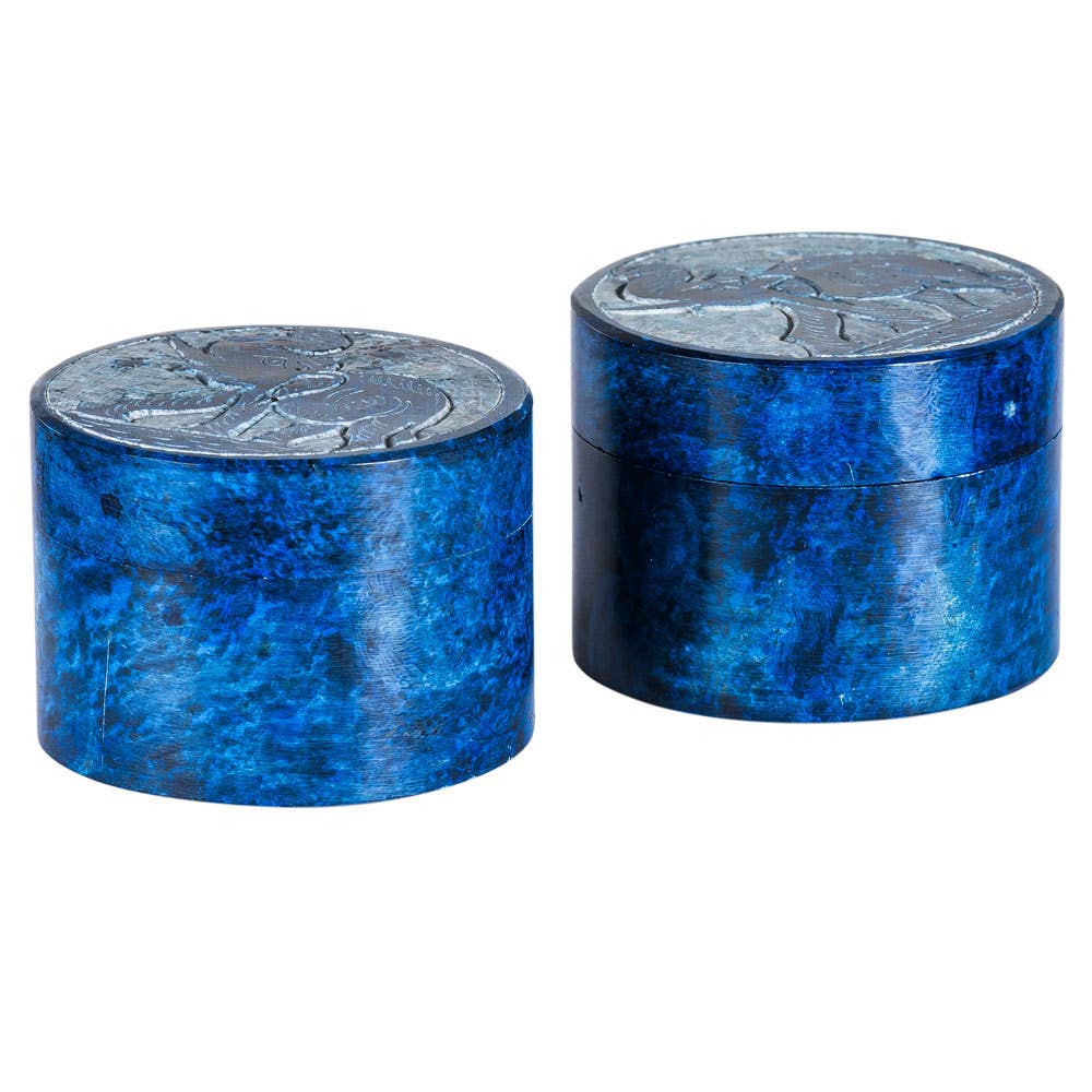 ELEPHANT 2" ROUND SOAPSTONE BOX