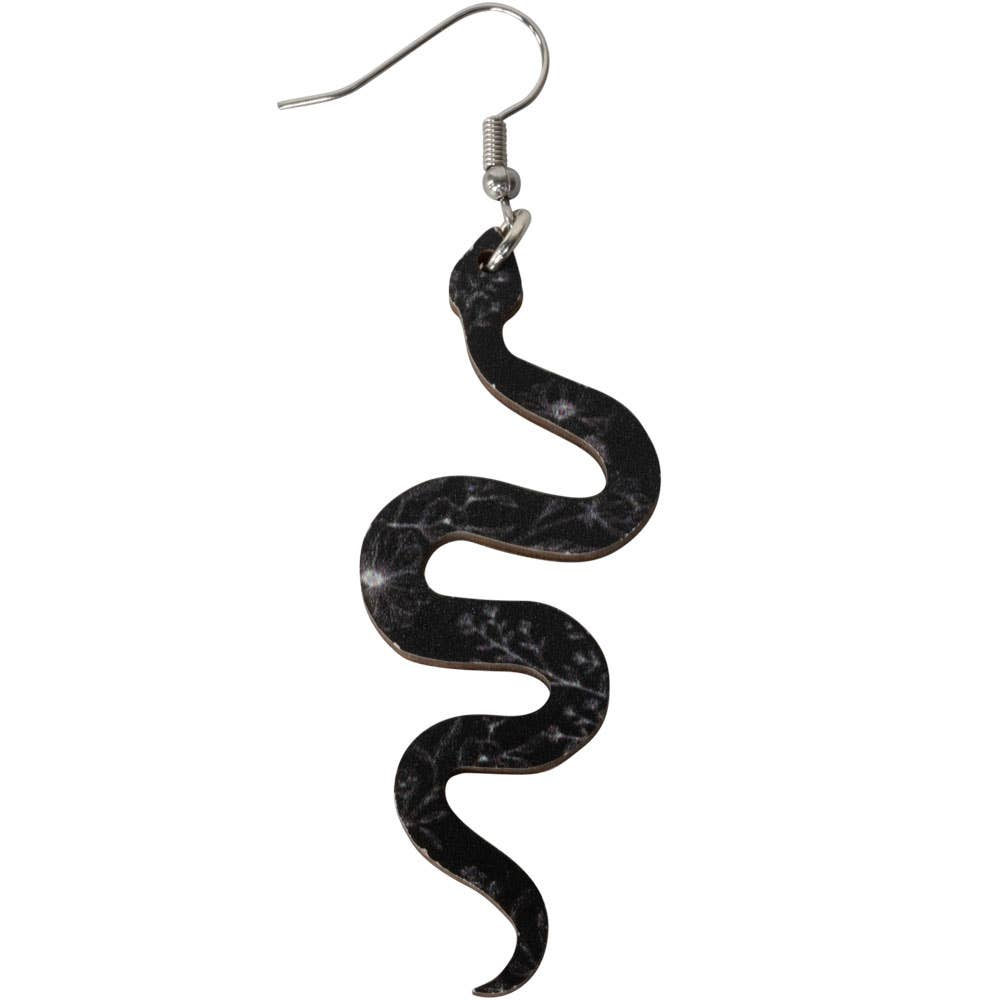 WOOD SNAKE EARRING