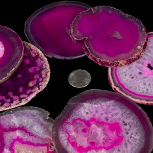 PINK AGATE SLABS, SLICES- Sold by the Piece