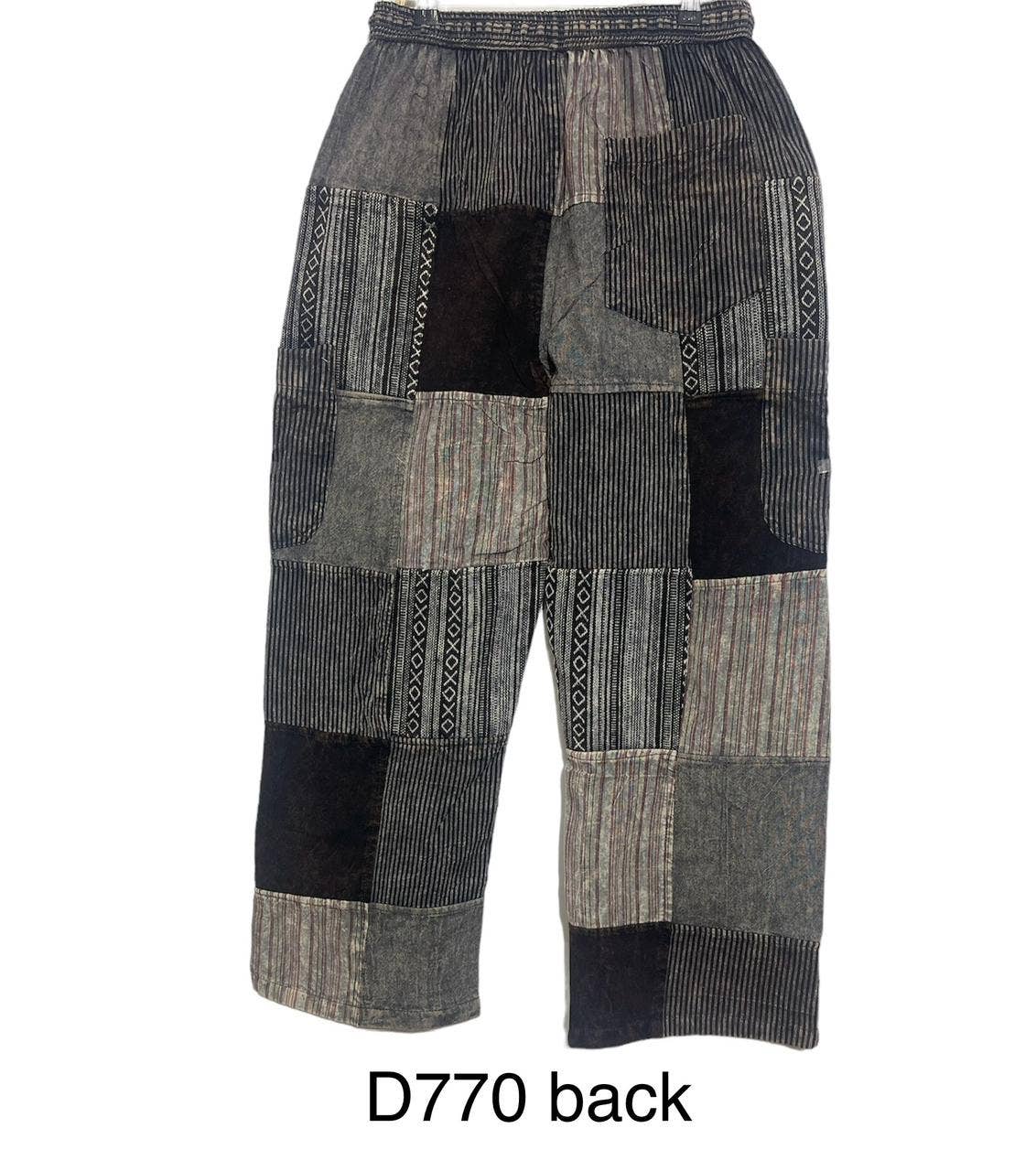 Cotton Stonewash Patchwork Black & White Pant D770