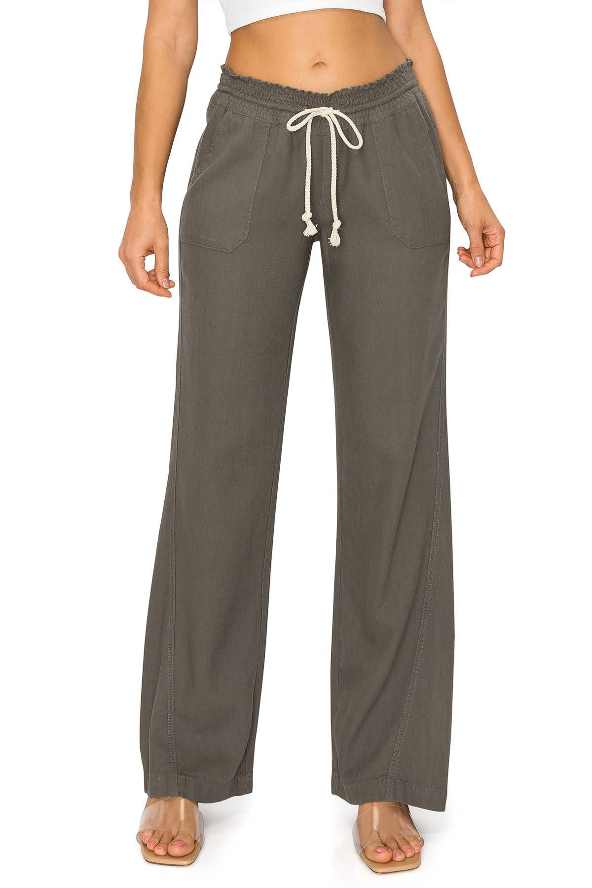 CALI1850 LINEN WIDE-LEG DRAWSTRING PANT (07024JLN000)