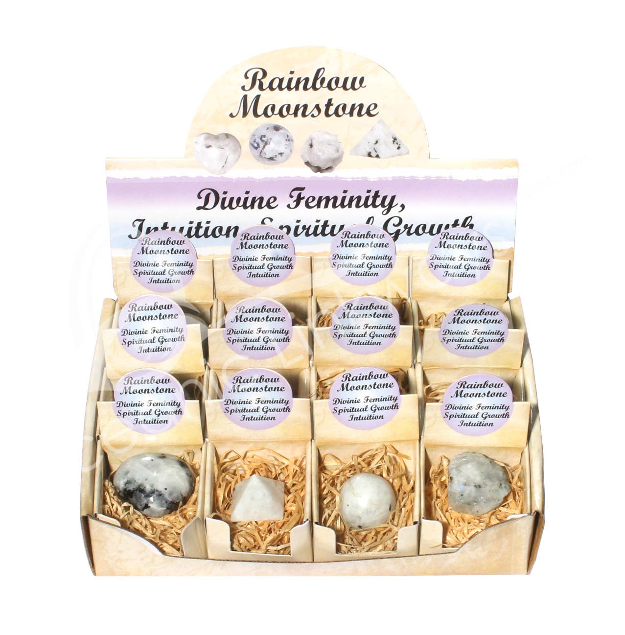 MOONSTONE, RAINBOW (SET OF 12) 8.5"L X 6.5"W (SET OF 12)
