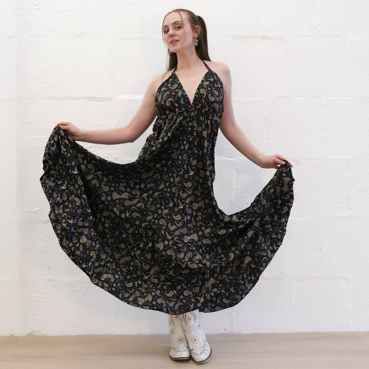 Boho Goddess Maxi Tiered Backless Dress