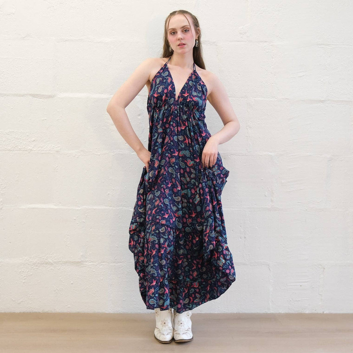 Boho Goddess Maxi Tiered Backless Dress