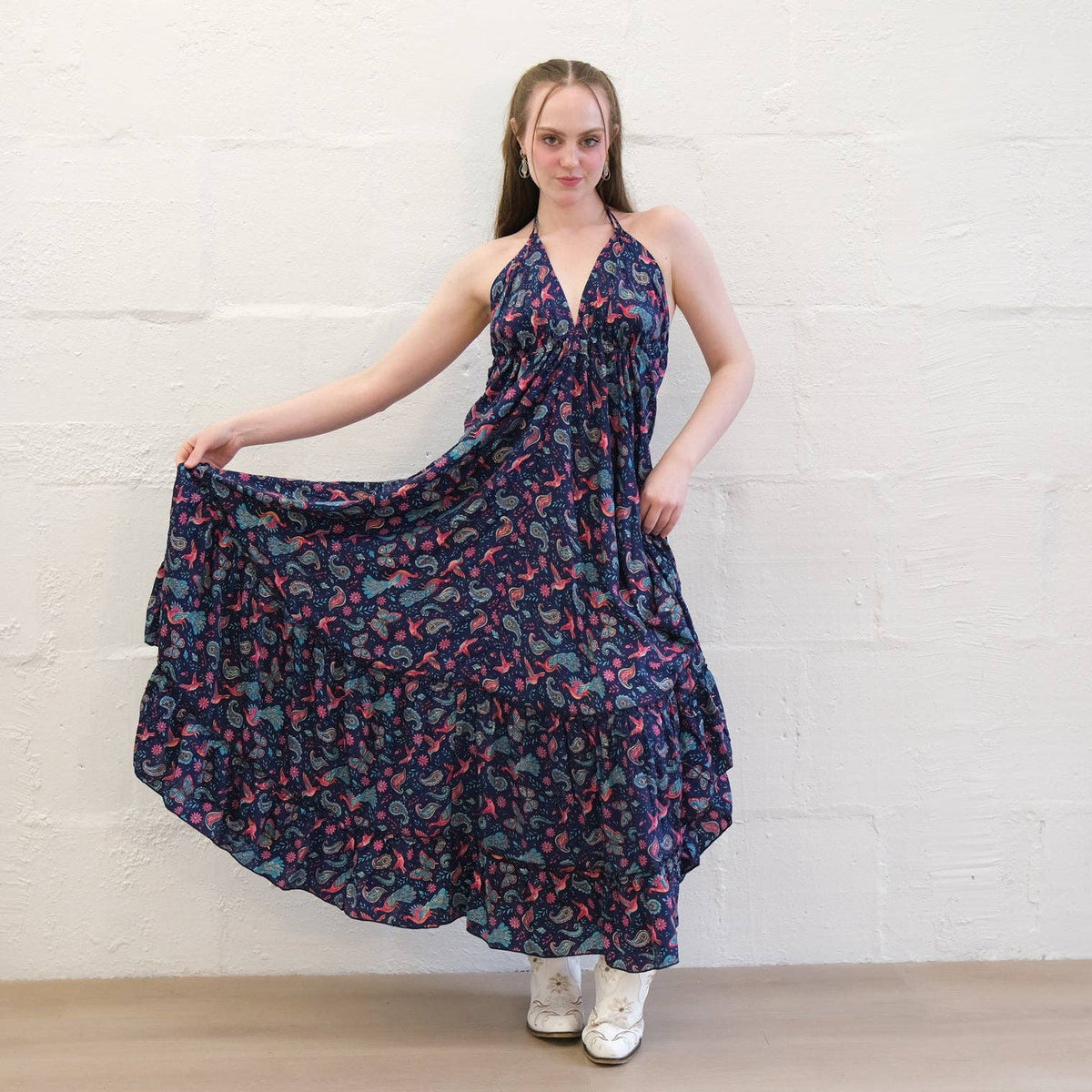 Boho Goddess Maxi Tiered Backless Dress